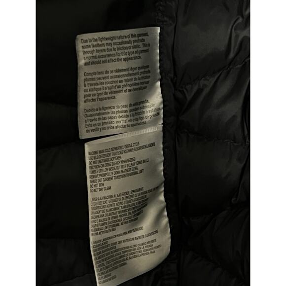 MICHAEL KORS BLACK DOWN QUILTED PUFFER JACKET COAT SIZE M STRETCH KNIT SLEEVES - Picture 6 of 7